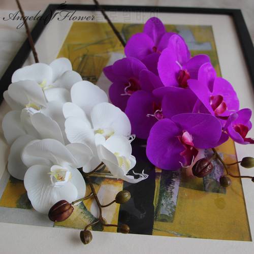 Artificial Flowers PU Real Touch Butterfly Orchid For New House Home Wedding Festival Decoration Phalaenopsis DIY Christams Gift
