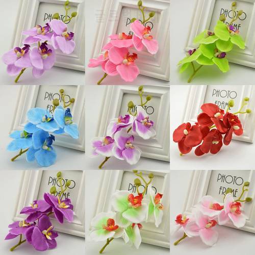 1PCS Artificial Flowers Moth Butterfly Orchid for New House Home Wedding Festival Decoration DIY Fake Plants Vase Christmas