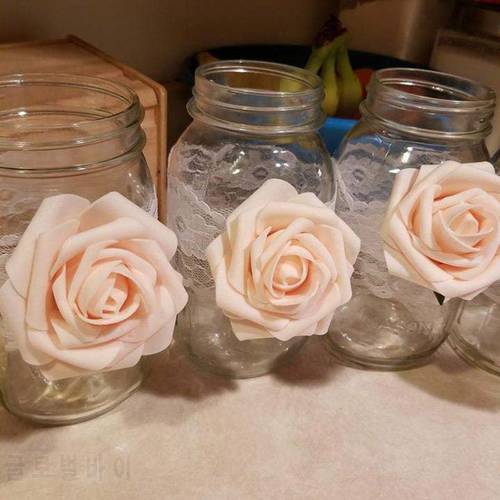 20pcs 6cm Pretty Rose PE Foam Artificial Flower Head for DIY Wedding Bouquet Garland Flower Ball Gift Box Home Decoration