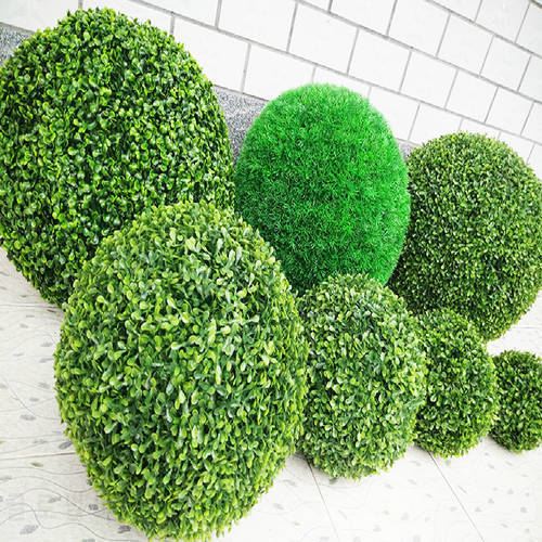 Artificial Green Plastic Plant Grass Ball 10/18/30/38cm Green Simulation Ball Mall Supplies Indoor Outdoor Decor Wedding Decor