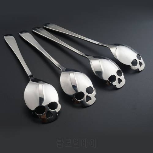 Stainless Steel Skull Bar Spoons Coffee Scoop Spoon 6 Inches In Length Tea Cafeteira Cappuccino