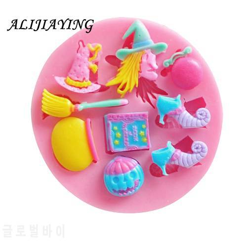 1Pcs Halloween Witch hat shoes Silicone Mold,Sugarcraft Cake Decorating Tools,pumpkin Fondant Chocolate Molds Cake Mould D0140