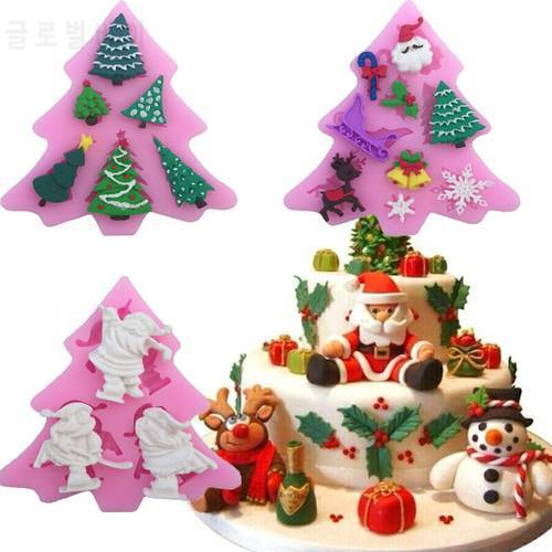 Free shipping Christmas Collection Snow Tree Chocolate Mold Cooking Tool Silicone Mold Fondant Sugar Craft Molds Cake Decorating