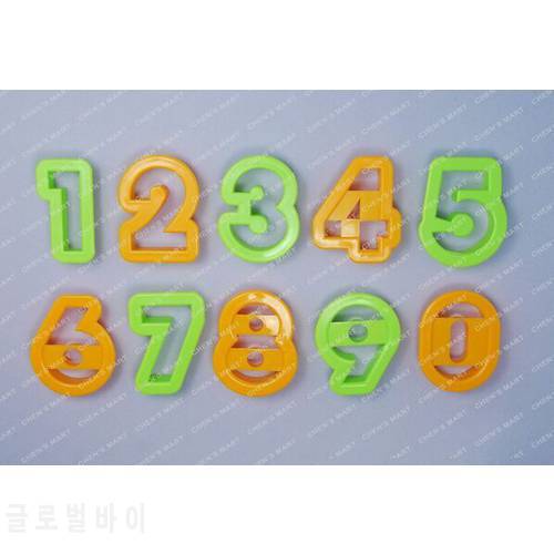 10 pc Number Font Plastic Cookie Cutter Fondant Tool Baking Cake Mold Press Pastry DIY