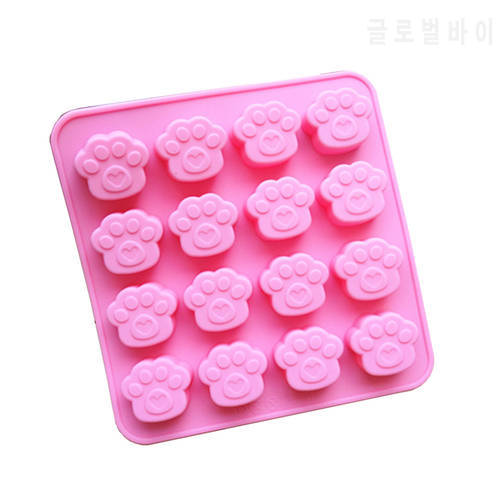 Free shipping 16 footprint cooking tools chocolate ice mold Silicone Mold baking Fondant candy Sugar Craft DIY Cake