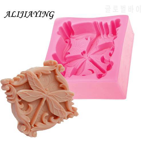 1Pcs silicone molds for cake pudding jelly dessert Fondant chocolate mould dragonfly butterfly 3D handmade soap molds D0499