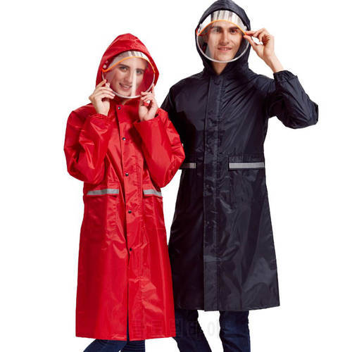 Adult Windproof Raincoat Outdoor Hood Breathable Travel Rainwear with Reflective Stripe Cap Mens Rain Coats Waterproof R5C077