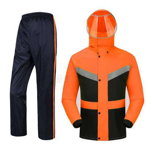 Overalls Waterproof Rain Coat Pants Suit Men Women Adult Motorcycle Riding Raincoat with Pants Men Jacket Outdoor Hiking R6C169