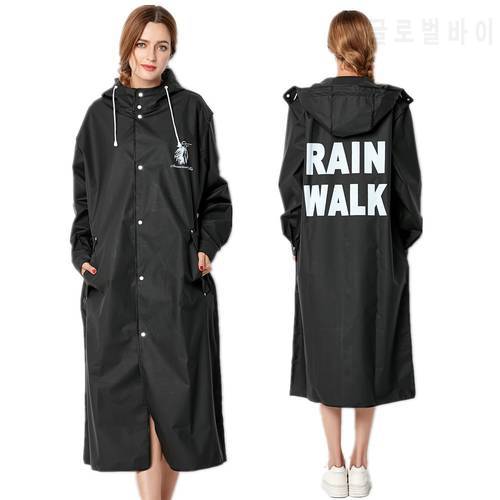 New Fashion Big Size Men And Women Thin Black Rain Coat Poncho Ladies Waterproof Long Slim Raincoat Adults Rainwear