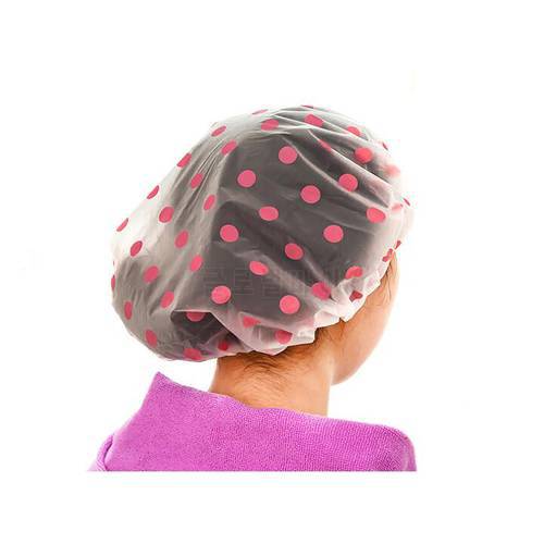 2 Piece Shower Bath Cap Women Hat Saunas Lace Elastic Band Cap Spa Kids Hair Lady Bathroom Waterproof Reusable