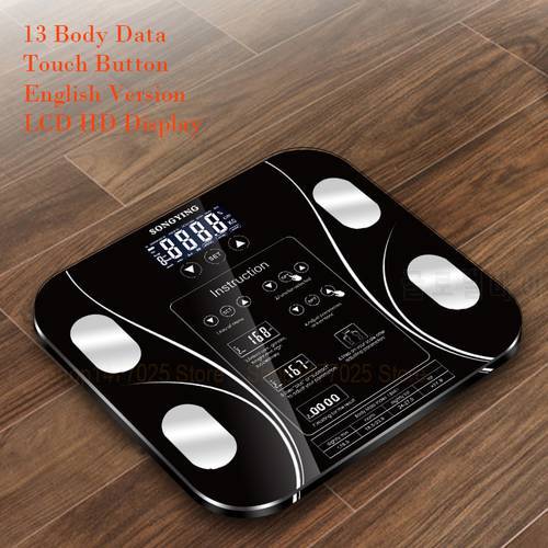 Hot English Version Electronic Smart Weighing Scales Bathroom Body Fat bmi Scale Digital Human Weight Mi Scale Floor lcd display