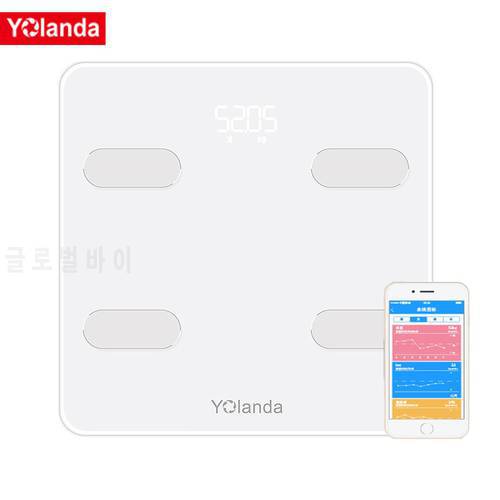 Yolanda Premium Smart Bathroom Weight Scale Bluetooth Body Fat Scale Human Weighing mi Floor Scales Household Home Gift
