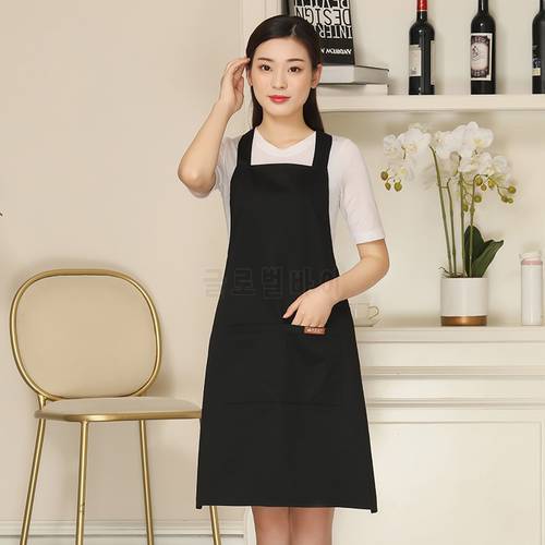 Korean fashion apron kitchen waiter cotton cooking overalls female male waterproof apron