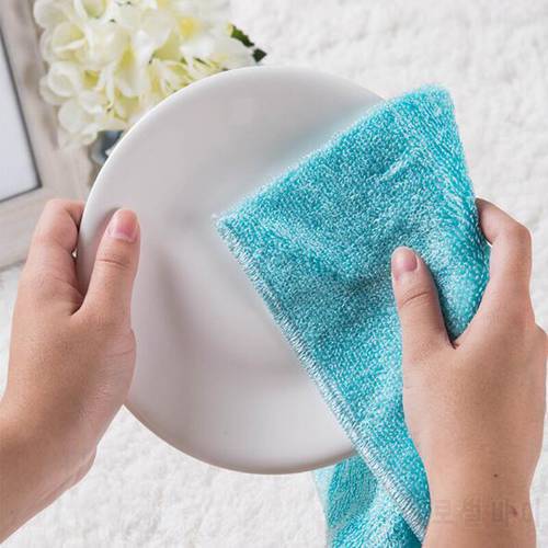 50pcs Top Quality Bamboo Fiber Cleaning Cloth Clean Towel Dishcloth Efficient ANTI-GREASY Magic Wash Cloth Kitchen Scouring Pad