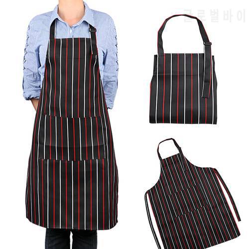 Kitchen Apron Simple Style Stripe Adjustable Chef Waiter Apron With Pockets Unisex kitchen Cooking Sleeveless Apron