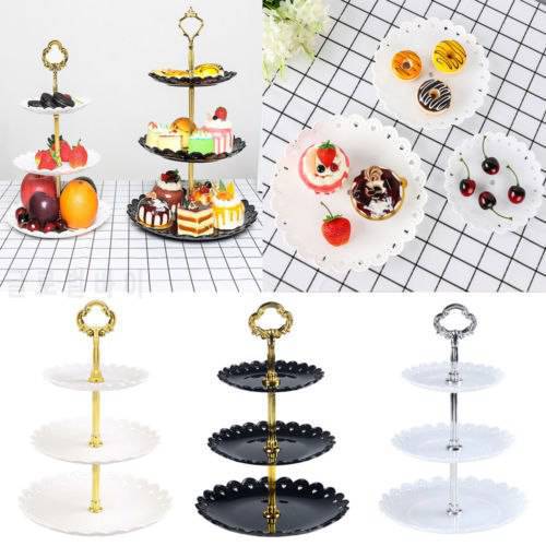 Limit 10000 3 Tier Plastic Cake Stand Afternoon Tea Wedding Plates Party Tableware New Bakeware Cake Shop Three Layer Cake Rack