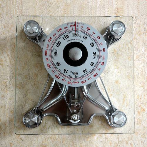 New Mechanical Weight Scale Household Spring Scale Home Balance Luxury Floor Scales Floor Metal Tempered Glass Hotel Gym 120kg