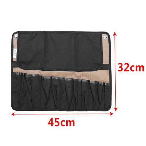 Fashion Coffee Portable Chef Knife Bag Roll Bag Carry Case Bag Kitchen Cooking Tool Portable Storage Bag 10 Pockets Home Garden