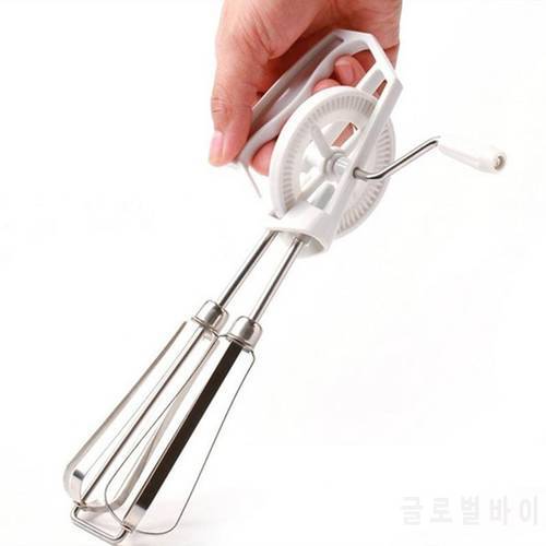 NOCM-Rotary Manual Hand Whisk Egg Beater Mixer Blender Stainless Steel Kitchen Tools