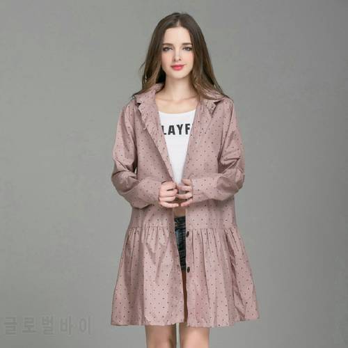 New Fashion Lightweight Women Raincoat With Hat Laydies Dress Style Rain Coat Waterproof Rainwear Jacket