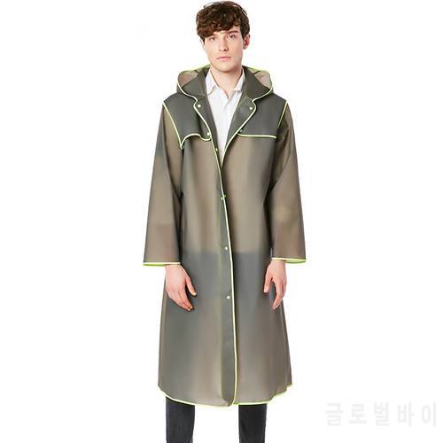 Fashion adult waterproof thick plastic women long Impermeable raincoat jacket men Portable Outdoor Travel Rainwear Rain Coats