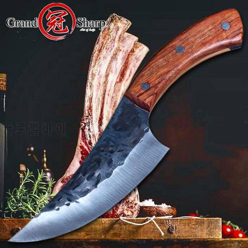 Hunting Knife High Carbon Steel Handmade Fixed Blade 58HRC Wooden Handle Camping Tactical Survival EDC Rescue Outdoor Tools NEW