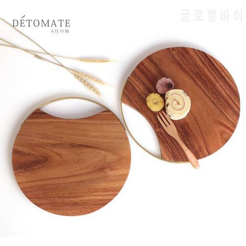 Solid Wood, Lacquered Fruit Cutting Board, Wood Chopping Board, Kitchen Circular Chopping Board