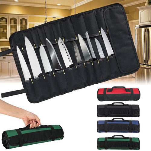 4 Color Choice Chef Knife Bag Roll Bag Carry Case Bag Kitchen Cooking Portable Durable Storage 22 Pockets Black Blue Green
