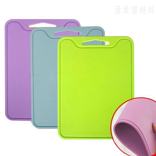 1Pc Flexible Silicone Cutting Board Plate Anti Slip Vegetables Meat Chopping Block