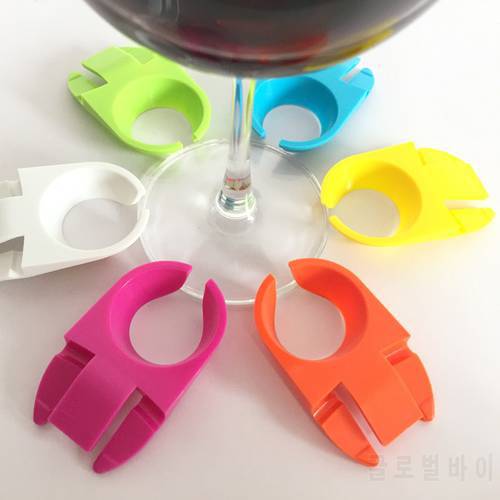 Set of 4 Plastic ABS Wine Glass Stemware Plate Clips For Holding Stemmed Glasses(4 Random colors)