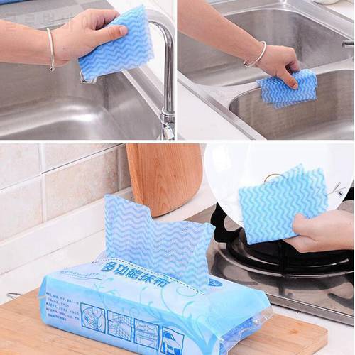 80PCS Environmental One-time Non-Woven Clean Cloth Multi-Purpose Extraction Dish Microfiber Kitchen Cleaning Towel Bathroom