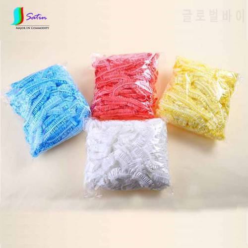 Thickening Waterproof Transparent Pleated Bar Elastic Band Folding Shower Disposable Cap O0013