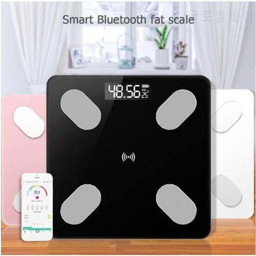 LCD Digital Body Index Fat Scale Electronic Smart Voice Bluetooth APP Electronic Scales for Apple/IOS Bathroom Household Balance
