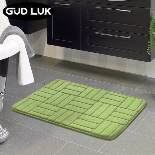 High Quality 40x60cm Square brick pattern Bedroom Mat Non-slip faster water absorptio Bathmat Shower Carpet for Kitchen Bedroom