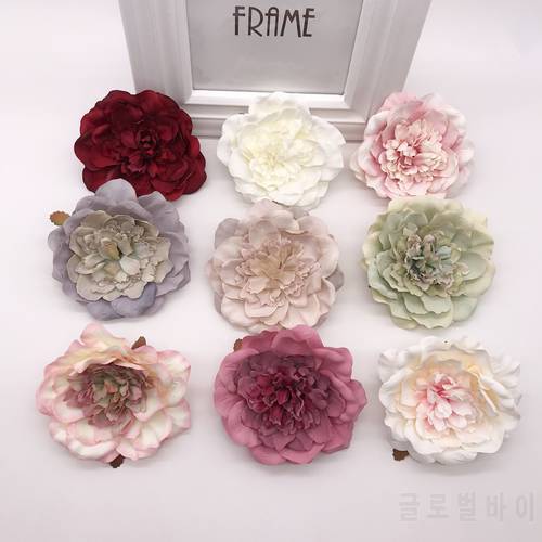 5PCS Peony Flower Heads Decorative Scrapbooking Artificial Flower For Home Wedding Birthday Party Decoration Supplies