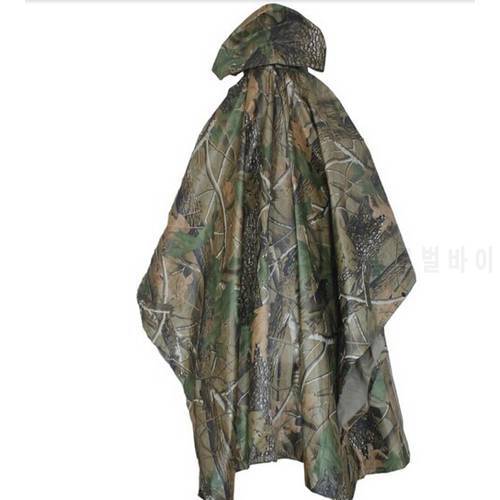 Outdoor Military tactical bionic Camouflage Raincoat poncho suit Waterproof Tent Mat Hunting Cycling Camping Hiking rainwear
