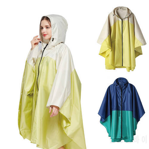 Waterproof stylish foldable lightweight long women men adult hooded Rain Poncho bicycle hiking Rain Coat with zipper