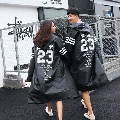 Lovers Black Raincoat Fashion Couple Rainwear EVA Men Raincoats Transparent Women Rain Coat Adult Cloak Rain Poncho Dropshipping