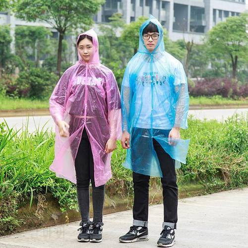 1PC Disposable Raincoat Adult Emergency Waterproof Cap Poncho Travel Camping Must Rain Jacket Plastic Unisex