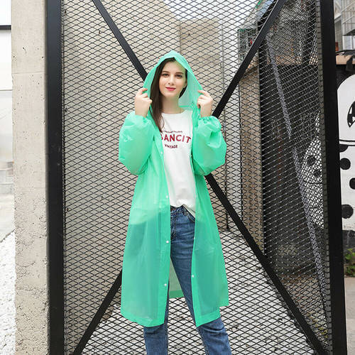 Fashion EVA Adult Child Raincoat Waterproof Rain Coat Transparent Camping Waterproof Rainwear Hooded Raincoat