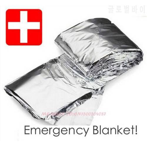 Free Shipping 100 pcs/lot Waterproof Emergency Survival Foil Thermal First Aid Rescue Life-saving Blanket Military Blanket