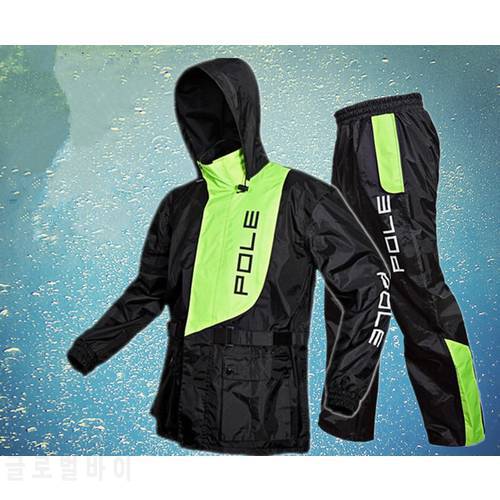 Free Shipping 3 Color Fashion Outdoor Sports Fishing Man & Woman Waterproof Fission Raincoat Suit Motorcycle Raincoat +pants