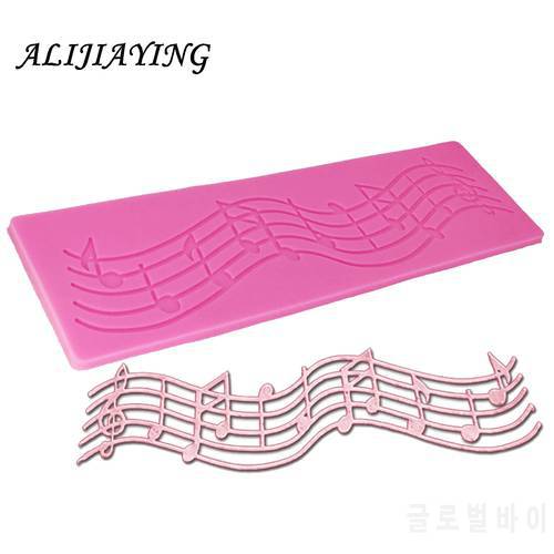 1Pcs Musical Note Silicone Fondant Cake Molds lace mat Chocolate Decorating Tools DIY Kitchen Baking Accessories supplies D0466