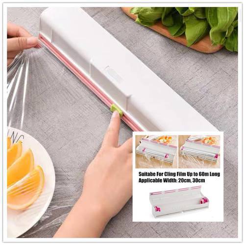 20cm/30cm Cling Film Knife Sliding Blade Food Grade ABS Kitchen Tool Foil And Cling Film Wrap Dispenser Cutter For Food Film