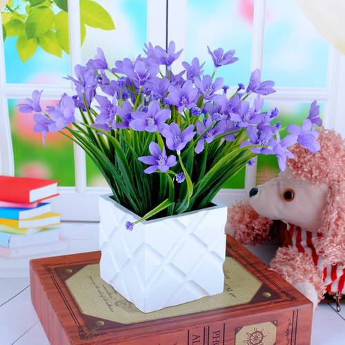 1Bunch Artificial Plastic Orchid Flower Plant Fake Silk Wedding Flower Arrangement for Wedding Home Decoration