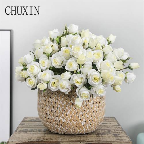 Korean Style 15 Head Artificial Rose Bouquet Wedding Scene Layout Fake Flower Christmas Day Party DIY Decoration Birthday Gift
