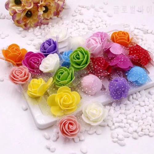 100 pcs Mini PE Foam Flower Fake Artificial Rose For DIY Handmade Wedding Party Decor Scrapbooking Crafts Gift Box