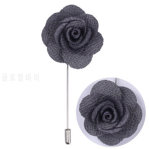 Hot Style Best Man Groom Boutonniere Silk Satin Colorful Rose Flower Men Wedding Party Prom Man Suit Corsage Pin Brooch XH011-J