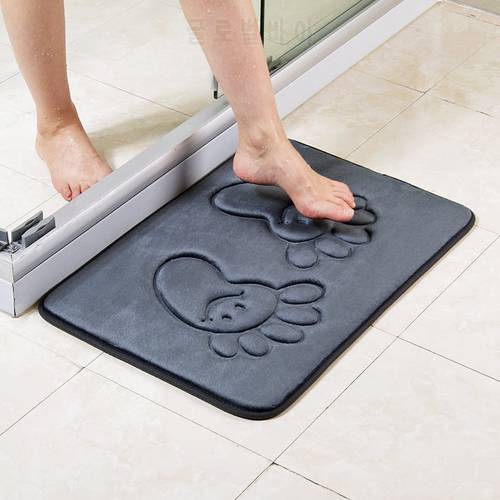 Bathroom Mats and Rugs Entrance Door Mat Small Size Rectangle Non Slip Bath Mat Foot Printed Home Carpet Kitchen Rugs 40x59cm