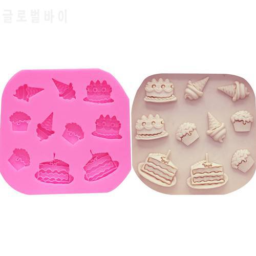 M0372 Cake ice cream shape chocolate molds cooking tools silicon Mould Fondant Decorating tools